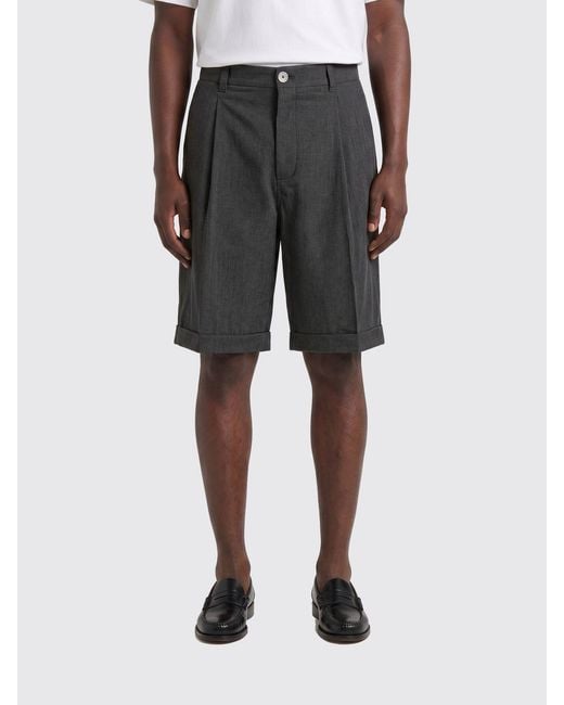 Jacquemus Black Striped Linen Tailored Shorts for men