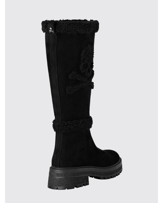 Philipp Plein Black Flat Ankle Boots
