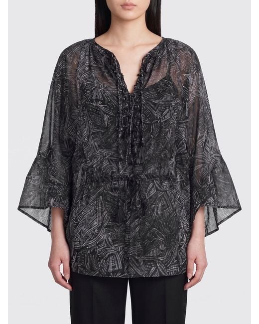 Isabel Marant Gray Printed Silk Blouse