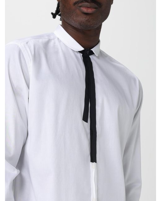 Karl Lagerfeld White Cotton Shirt With Tie for men