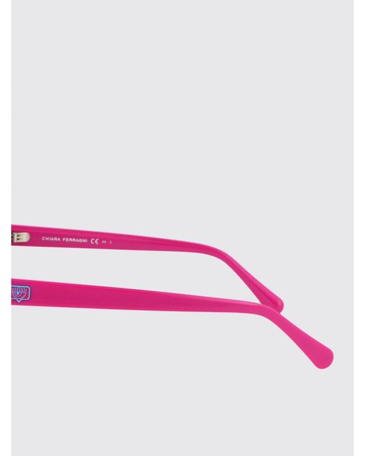 Chiara Ferragni Pink Stylish Cat-Eye Sunglasses With Glitter Finish