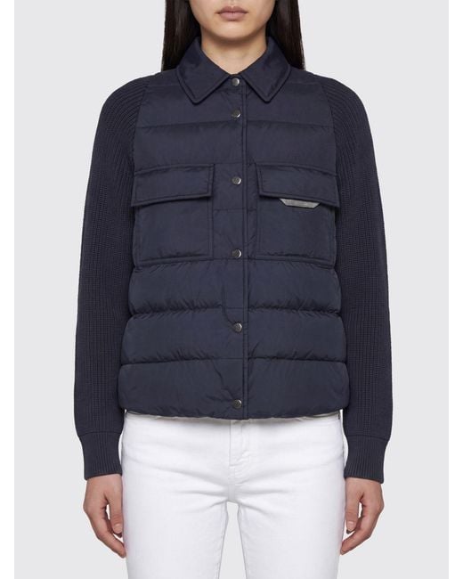 Brunello Cucinelli Blue Short Quilted Down Jacket