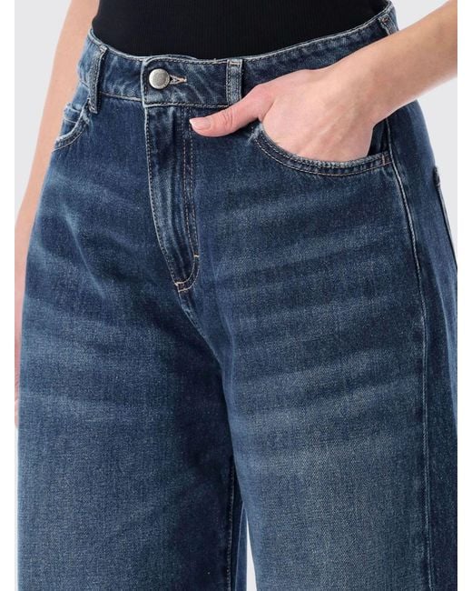 ICON DENIM Blue Cotton Wide-Leg Jeans