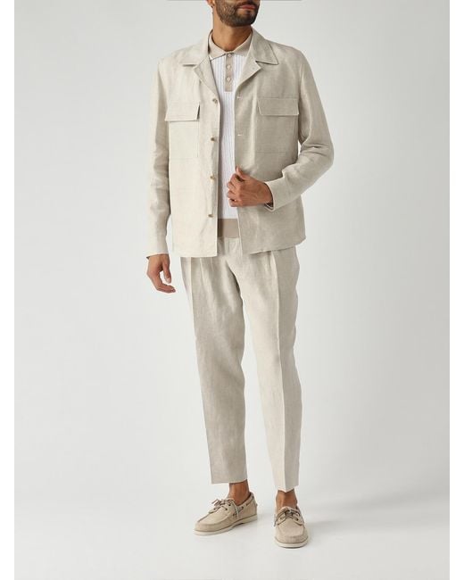 Briglia 1949 Natural Linen Shirt Jacket for men