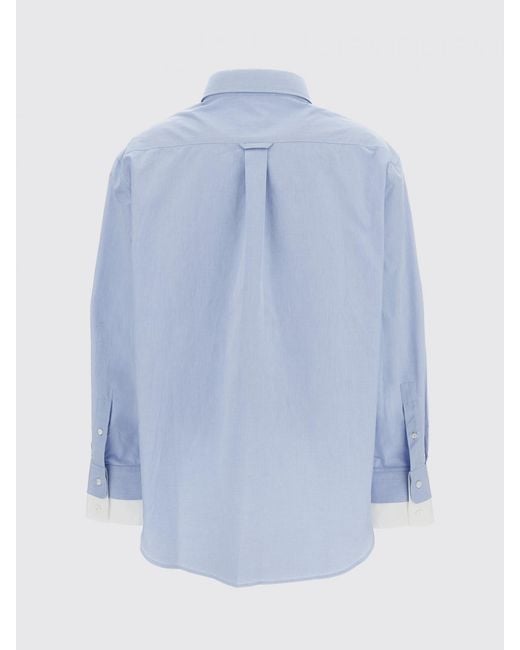Acne Blue Cotton Casual Shirt With Double-Layer Effect