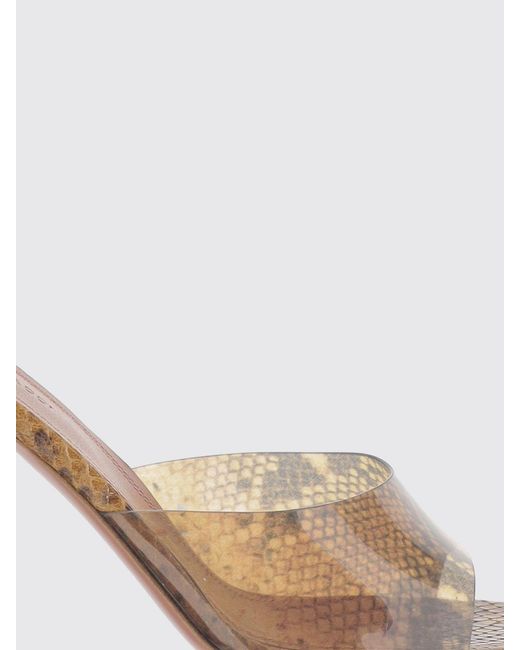 AMINA MUADDI Natural Lupita Python Print Pvc Mules
