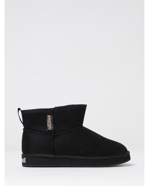 Just Cavalli Black Flat Ankle Boots