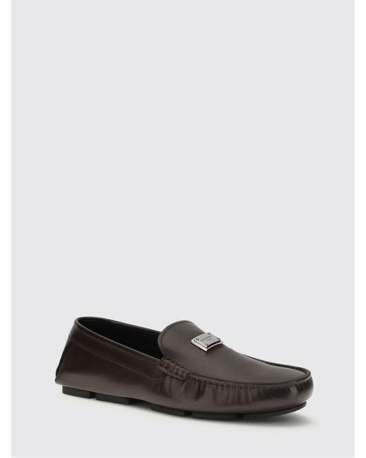 Dolce & Gabbana White Dolce &Amp Gabbana Leather Driver Loafers for men