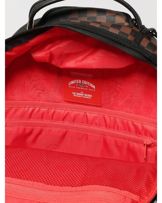 Sprayground Black Claw Tear Check Backpack With Check Pattern And Shark Logo for men