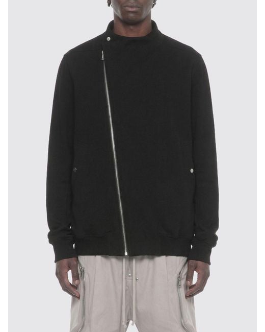 Rick Owens Black Cotton Sweatshirt for men