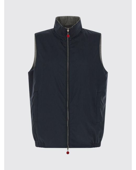 Kiton Blue Reversible Nylon Vest for men
