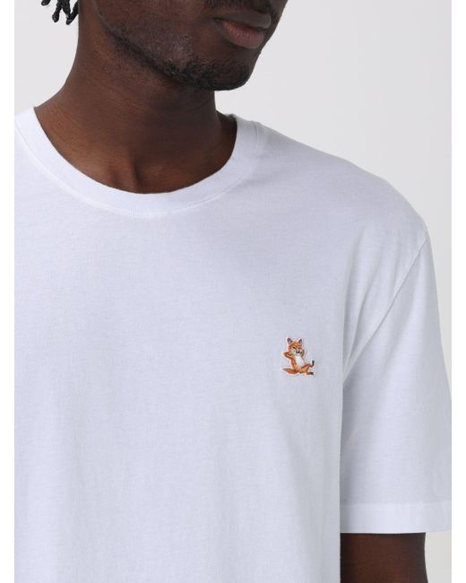 T-shirt con mini logo di Maison Kitsuné in White da Uomo
