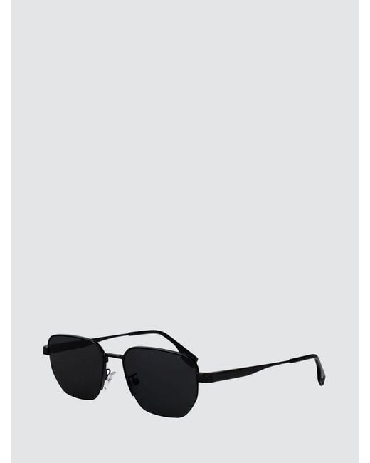 Fendi White Irregular Design Metal Sunglasses With Embossed Logo for men