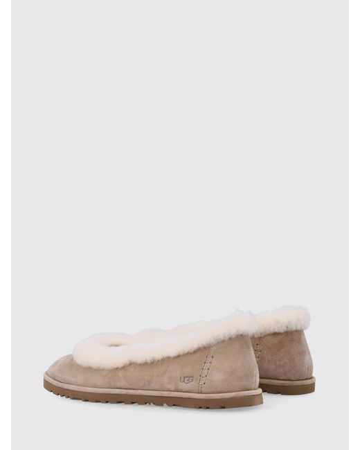 Ugg Pink Zora Suede And Wool Ballerina Flats