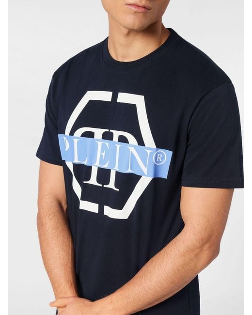 Philipp Plein Black Slim Fit Hexagon Logo Monogram Cotton T-Shirt for men