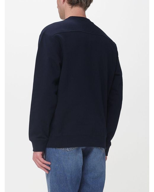 Gucci Blue Cotton Crew Neck Sweatshirt With Logo for men