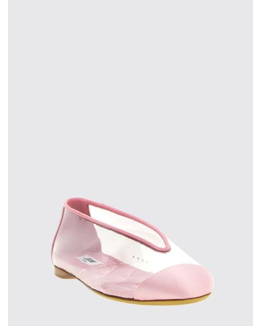 Moschino Couture Pink Pvc And Satin Ballet Flats