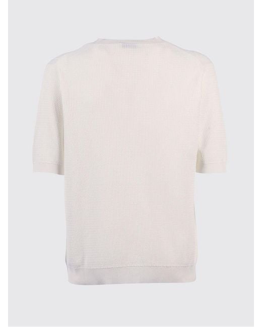 Ballantyne White Cotton Crew Neck Sweater for men
