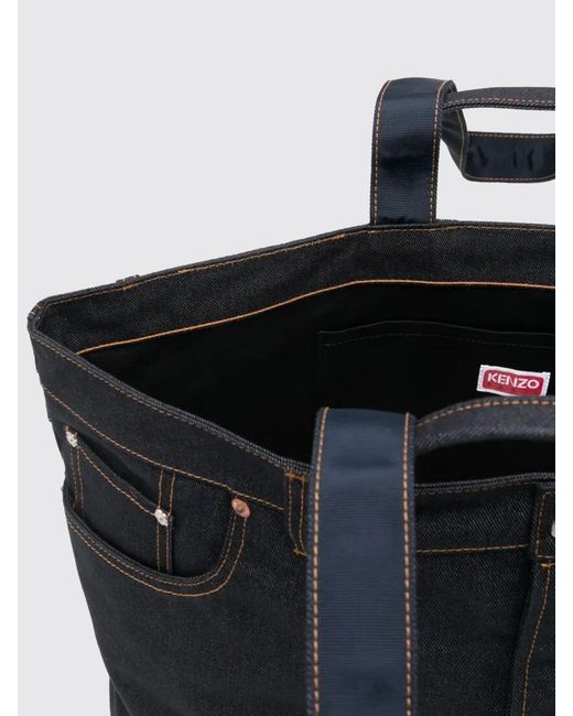 KENZO Baumwoll-Denim-Einkaufstasche in Black für Herren