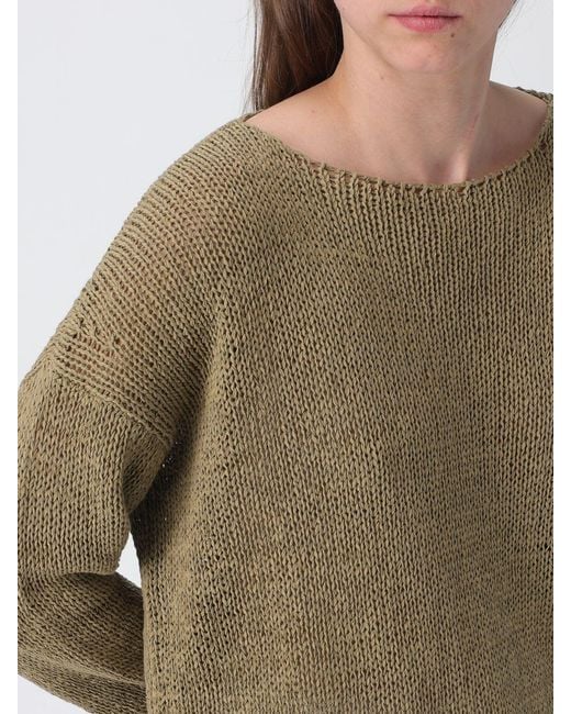Jersey De Cuello Redondo De Mezcla De Algodón Roberto Collina de color Natural