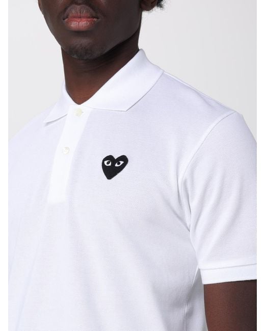 COMME DES GARÇONS PLAY White Comme Des GarÇ Ons Play Cotton Polo Shirt With Logo for men