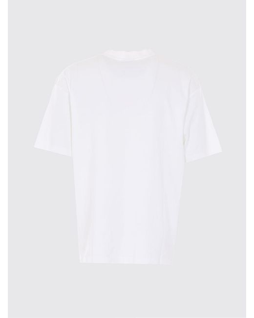 Drole de Monsieur White Printed Cotton Crew Neck T-Shirt for men