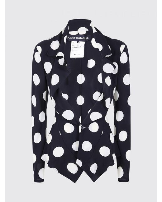 Junya Watanabe Black Slim Fit Polka Dot Single-Breasted Asymmetrical Blazer