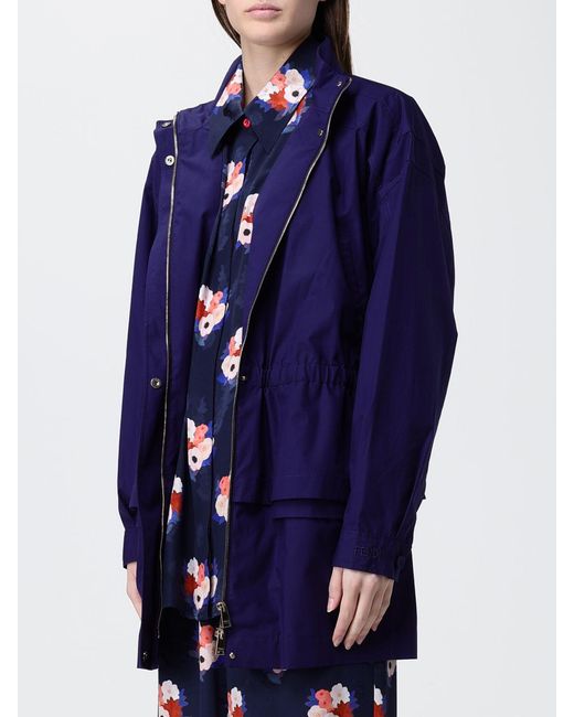 Fendi Blue Cotton Parka
