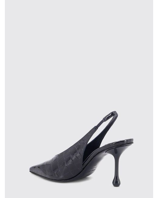 Jimmy Choo Blue Isa Croc-Effect Leather Slingback Pumps With High Heel