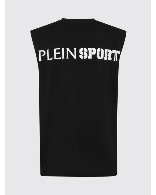 Philipp Plein Black Printed Cotton Tank Top for men