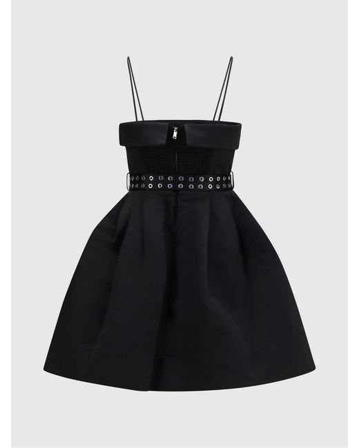 Ganni Black Recycled Crepe Mini Dress