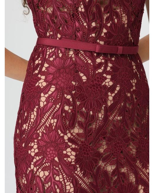 Self-Portrait Red Lace Long Dress