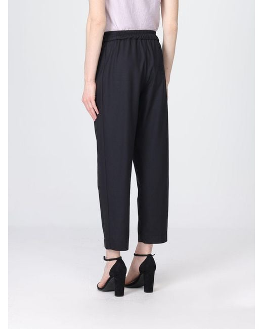 Tela Blue Wool Blend Cropped Fit Trousers
