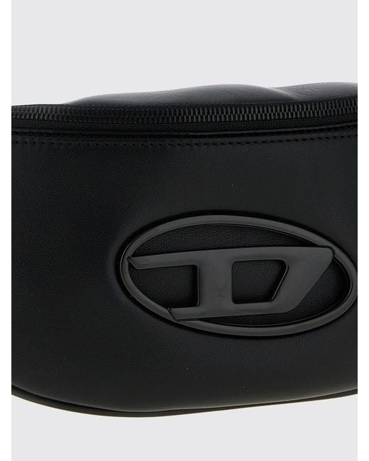 DIESEL White Oval D Faux Leather Belt Bag for men