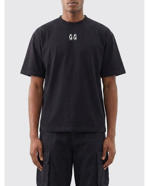 44 Label Group Black Maxi Logo Cotton T-Shirt for men