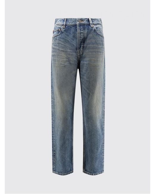 Saint Laurent Blue Cropped Fit Cotton Denim Jeans
