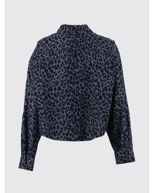 Aspesi Blue Cotton Shirt With Animal Print
