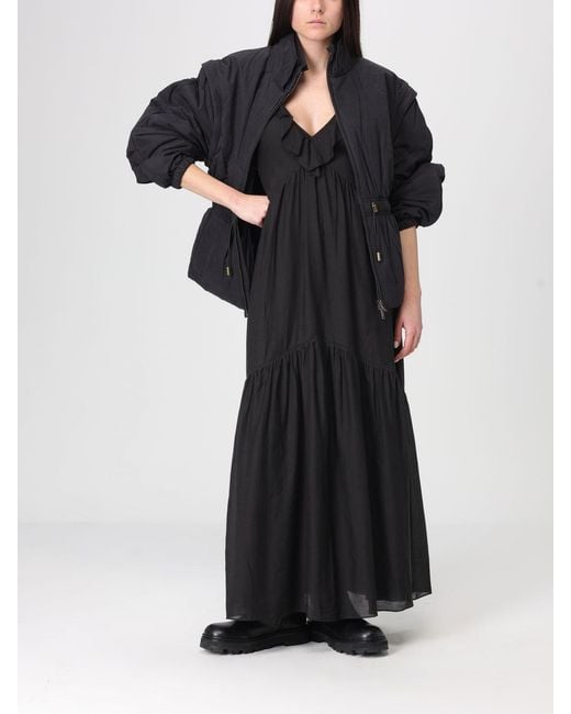 Isabel Marant Black Vasma Long Cotton Blend Dress
