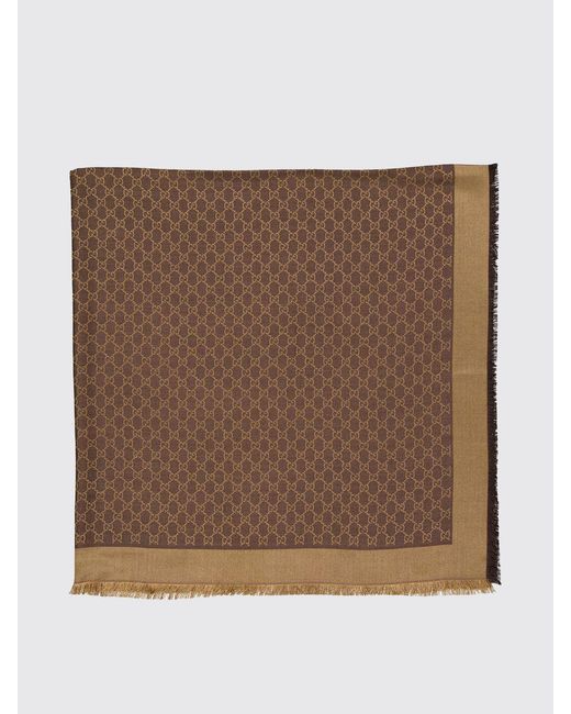 Bufanda De Lana Y Seda Gucci de color Brown