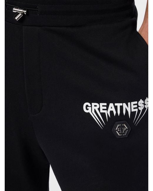 Philipp Plein Black Cotton Jogging Shorts for men