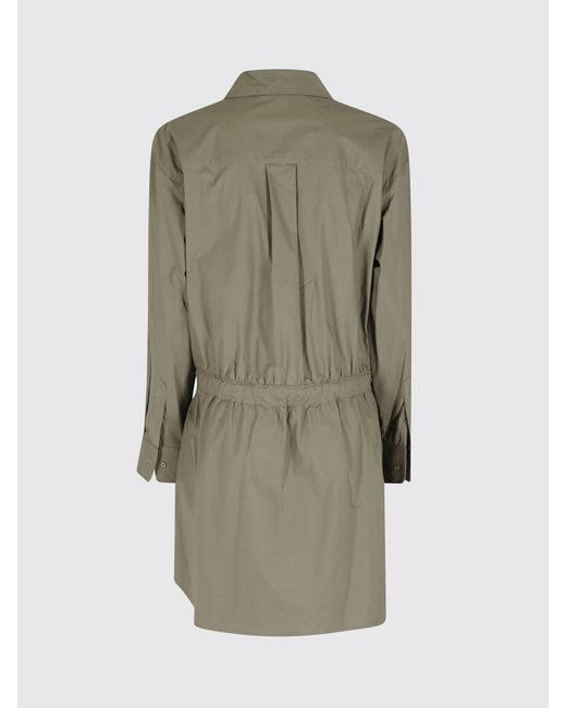 FEDERICA TOSI Green Cotton Poplin Chemisier Dress