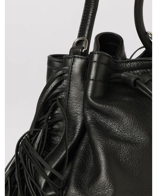 Vic Matié Black Vic Mati&Eacute Leather Bag With Fringes