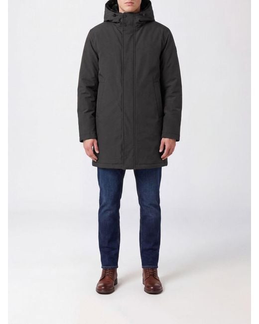 Herno Black Knee-Length Polyester Parka With Adjustable Hood And Fleece Lining for men