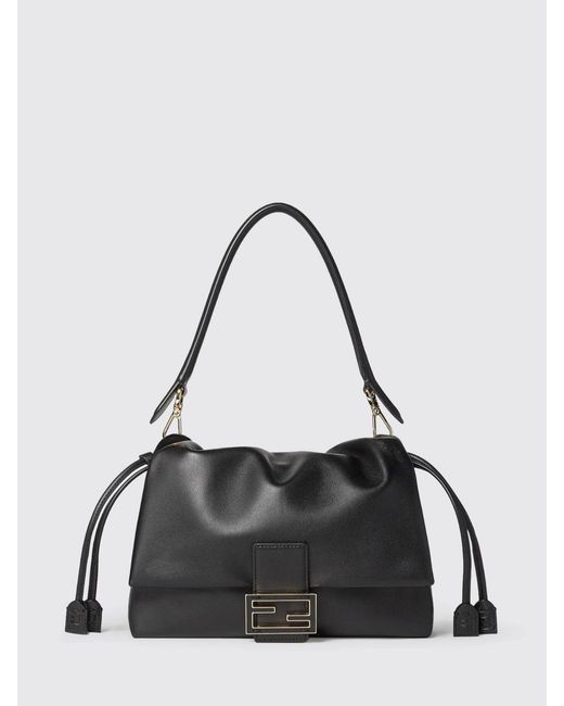 Fendi Black Mamma Baguette Medium Bag