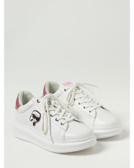 Karl Lagerfeld White Kapri Leather Sneakers