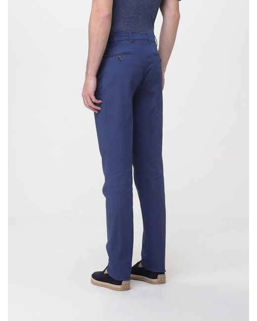 Brunello Cucinelli Blue Cotton Chino Trousers for men