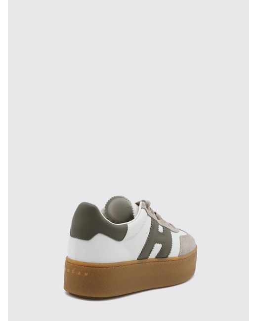 Hogan White Logo-Patch Platform Sneakers