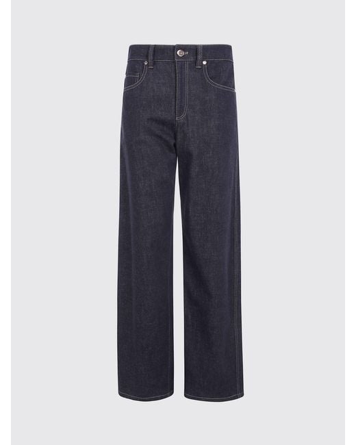 Brunello Cucinelli Blue High-Waisted Straight Jeans