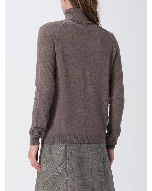 Dondup Brown Long-Sleeved Wool Turtleneck Jumper With Ribbed Hems