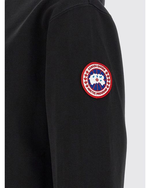 Canada Goose Blue Zipped Cotton Hoodie With Logo for men